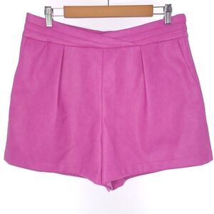 7 For All Mankind Solid Pink Faux Leather Shorts Womens Size Large